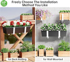 HFHOME Set of 6 Adjustable Window Planter Box Brackets, White Brackets for Window Boxes Planters, Planter Shelving with Adjustable Size The Width of The Bottom of The Planter Box (Patent Registered)