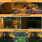 MEIKEE 6 in 1 Solar Spotlights Outdoor, 6W/6V Solar Powered Landscape Lights IP66 Waterproof Auto On/Off Landscape Spotlights with 3 Colors 56ft Cord for Garden Path Yard Patio Light