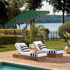 SAFAVIEH 9ft Outdoor Patio Umbrella, Round, Valance, Dark Green, Auto Crank Tilt, UV Resistant for Deck, Backyard, Poolside (PAT8006H)