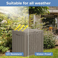 Deck Box 35 Gallon Grey Resin Lockable Outdoor Storage