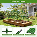 Cucumber Trellis for Raised Bed,U-Shape Garden Trellis for Climbing Plants Outdoor, Metal Arch Vegetables Trellis, Plant Support for Vine (Green, 63" Lx21.6 Wx47.2 H-Large)