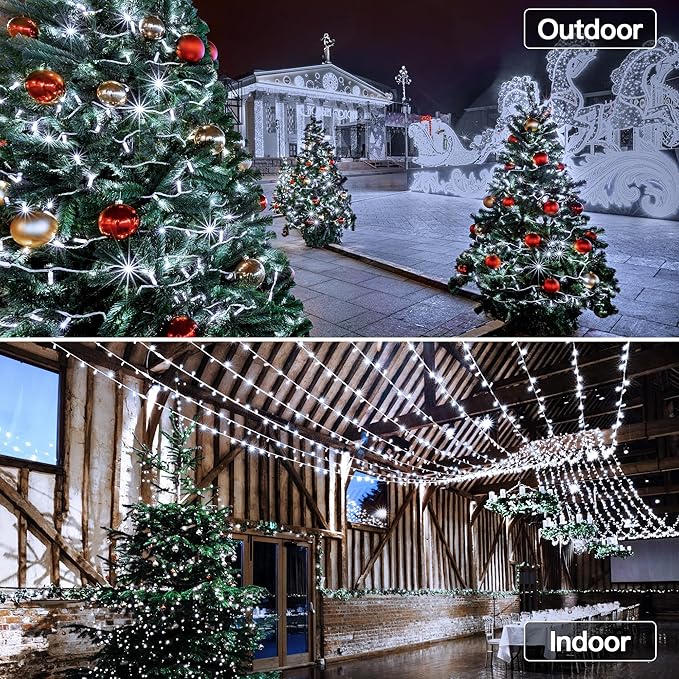 String Lights 1000 LED 328 FT Cool White with Remote Timer