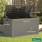 Deck Box 80 Gallon Taupe Resin Outdoor Storage, Lockable