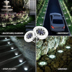 SOLPEX Solar Lights Outdoor Waterproof, 8 Pack Solar Ground Lights, Solar Garden Lights Landscape Lighting for Pathway Driveway Patio Backyard Walkway (Cool White)