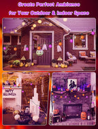 Indoor String Lights, 25 ft Halloween G40 LED Globe Lights, Orange and Purple