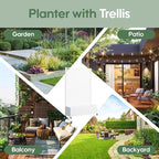 Metal Planter Box with Trellis Privacy Screen, Raised Garden Bed with Trellis & - Image 6
