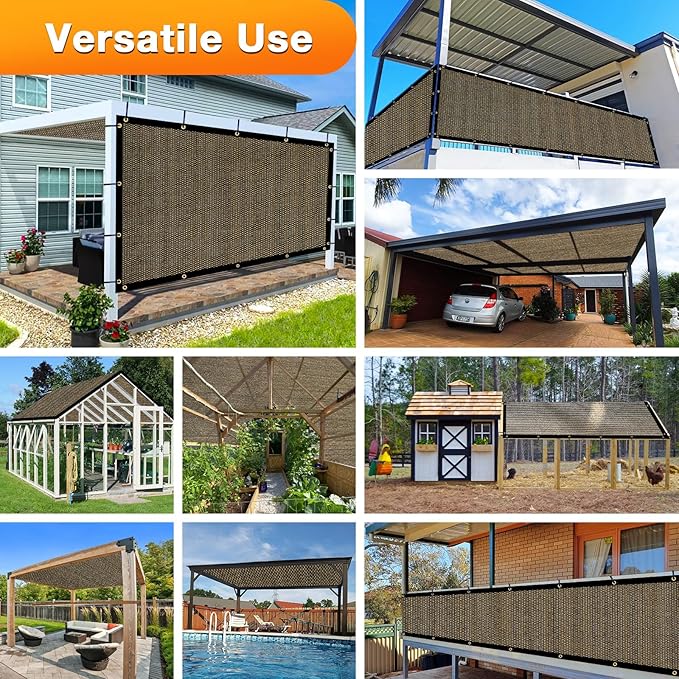 Artpuch Outdoor Pergola Shade Cover 10x18 FT Sun Shade Cloth with Grommets Mocha 90% UV Protection Canopy Patio Privacy Screen (Customized Available)