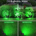 T-SUN Green Solar Spotlights, IP65 Waterproof Outdoor 4 LED Solar Garden Lights, Auto ON/Off Adjustable Wall Lights, 180°Angle Adjustable for Tree,Patio,Yard,Driveway,Stairs,Pool Area (Green-4 Pack)