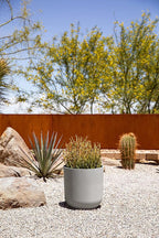 Veradek Round Lima Plastic Planter Pots for Indoor/Outdoor Garden Use, Gray, Suitable for Small to Large Succulent Plants, Flowers, Modern Interior Plants