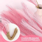 Faux Pampas Grass Stems 60 Count Dark and Light Pink 21.7 Inch