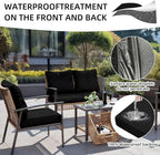 Cushion Covers, 12-Pack Black Stretch Fit Outdoor Patio Covers