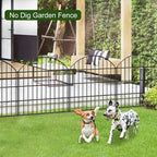 Metal Garden Fence 28in x 11.7ft, 5 Panels + 6 Stakes Rustproof Border Fence - Image 2