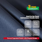 Patio Table Cover 74 x 47 x 27.5 in, Grey Waterproof Plaid Fabric