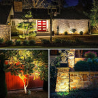 SUNVIE All-in-One Low Voltage Landscape Lighting Kit, 6W Landscape Lights Wired Aluminum 3000K with Transformer 100FT Wire, 12-24V Waterproof Outdoor Spotlight for Garden Yard House Tree, 8 Pack