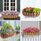 Y&M 24" Coco Liner for Window Box Deck Basket Planter Trough Coconut Fiber Liners, 4pcs Trough Coco Liner Pre-Formed Replacement