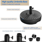 Yaheetech Umbrella Base 85.7lbs Round Water & Sand Filled Patio Outdoor Umbrella Stand with Steel Umbrella Holder Suit for Dia 1.5'' or 1.9'' Umbrella Pole, Black