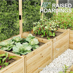 AMERLIFE Raised Garden Bed with Deer Proof Fence, 7.5Wx20Dx6H Outdoor Wooden Raised Garden Bed Planter with 19" Depth Planter Box