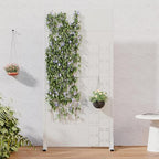 Casaphoria Metal Privacy Screen Outdoor, 60" H x 30" W Freestanding Decorative Privacy Screen for Patio Deck Balcony Garden with Stable Base, White-Square