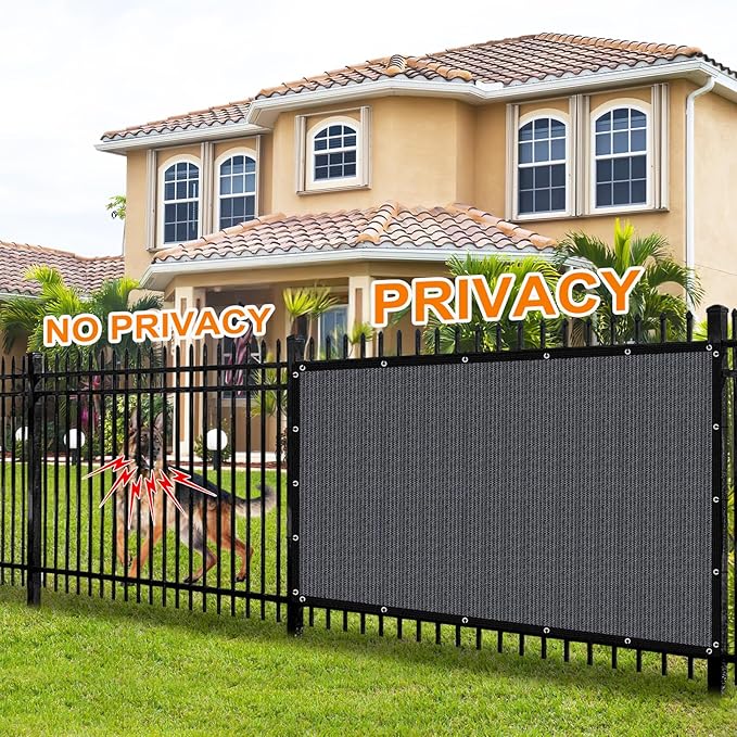 Artpuch 90% Sun Shade Cloth, 5 x 6 FT Pergola Shade Cover Canopy with Grommets, Sun Screen Fabric Tarp for Patio, Outdoor, Garden, Backyard, Dark Grey