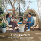 Best Choice Products Wicker Egg Chair, Oversized Indoor Outdoor Lounger for Patio, Backyard, Living Room w/ 4 Cushions, Steel Frame, 440lb Capacity - Black