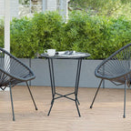 25" Height Side Table, 18inch Round Metal Outdoor Patio Bistro Table, Weather Resistant Accent Side Table Drink Table for Backyard, Livingroom, Yard Balcony