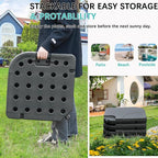 VECELO 4-Piece Heavy-Duty Cantilever Offset Patio Umbrella Base/Stand Outdoor, Square Plate Set with Lock Pins, Easy-Fill Spouts for Water/Sand, for Garden, Backyard and Poolside, Black