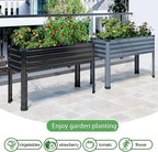 Galvanized Raised Garden Bed with Legs,48×18×30in Elevated Planter Box for Backyard,Garden, Patio, Balcony, 300lb Capacity,Planters for Outdoor Plants,Black