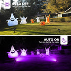 L LOHAS LED Tree Spotlight Outdoor, Purple Halloween Spot Lights for Yard, Auto On/Off 5W 120V Landscape Lighting for House, Holiday, Garden, Decoration, 450LM IP66 Waterproof, UL Listed, 2 Pack