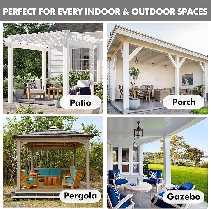 HolidayIdeas 6 Panels Linen Outdoor Curtains - Image 6