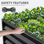 YITAHOME 8x4x1.5 ft Galvanized Raised Garden Bed Kit, Large Metal Planter Box with Gloves, Safety Rubber & Support Rod, Outdoor Flower Bed for Plants Vegetables, Green