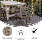 Flash Furniture Lila Bronze Metal Restaurant Stack Chair with Metal Slats