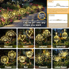 Anordsem Solar Lights Outdoor Waterproof: Garden Light Solar Powered for Yard Outside - Sparkler Fireworks Twinkle Lighting Path Decor 8 Pack - LED Starburst Gardening Gifts for Women Mom Wife