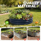 Galvanized Raised Garden Bed 4×4×1 FT, Round Metal Raised Garden Bed Outdoor Planter Box with Open Bottom, Rust-Resistant Steel Garden Bed for Vegetables Herbs Flowers, Easy Assembly