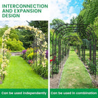 DoCred Garden Arch Trellis for Climbing Plants, 87 Inch Large Garden Trellises Outdoor Metal Plants Support Archway Arbor Tunnel for Vegetables Plant Cucumber Trellis Decoration, Black