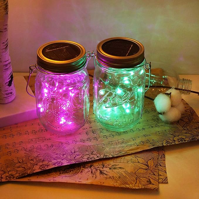 Indoor String Lights for Mason Jars, Solar Powered, Silver Wire