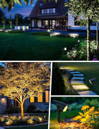 Brightown 4Pack Solar Spot Lights Outdoor [Cool & Warm Light 2-in-1], IP67 Solar Lights Outdoor Waterproof with 1800mAh, Two Mounting Methods Outdoor Solar Lights for Yard, Garden and Pathway