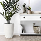 Oakrain 18" H Tall Planter, Large Indoor Outdoor Decorative Pot with Drainage Hole, Modern Minimalist Vase for Home Garden, Living Room, Kitchen