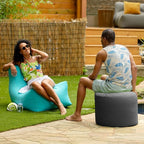Jaxx Spring Indoor/Outdoor Bean Bag Pouf Ottoman, Charcoal Sunbrella