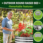 2x2x1.3FT Galvanized Raised Garden Bed Kit,Vegetable Boxes-Round Metal Flower Box,Large Planter Raised Beds Outdoor Garden for Planting,Fruit,Herb-Silver