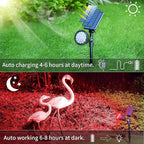 JSOT 2 Pack Christmas Solar Spotlights, RGB Solar Spot Light Outdoor Waterproof Color Changing Landscape Lighting with 9 Lighting Options Decor for Backyard Walkway Tree Lawn