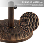 Yaheetech 22 lbs Heavy Duty Outdoor Umbrella Base 18" Round Patio All-Weather Umbrella Stand Market Umbrella Base for Garden & Lawn, Bronze