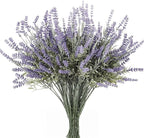 Butterfly Craze Lavender Flower Stems - Lifelike Outdoor Artificial Plants - DIY Crafts & Floral Picks - Planter Filler & Window Flower Box - Pack of 8, 14.5"-16.5" Violet & Green