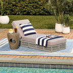 SAFAVIEH Outdoor Collection Gillian Grey Rope/Grey Cushion Chaise Lounge Chair (PAT7527C)