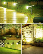 Biling Solar Spot Lights Outdoor, Bright 700 Lumen Solar Outdoor Lights IP67 Waterproof Adjustable Landscape Spotlights for House Tree Patio Pathway Yard Garden Driveway - Warm White(4 Pack)