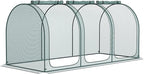 Outsunny 9' x 4' Crop Cage, Plant Protection Tent with Three Zippered Doors, Storage Bag and 4 Ground Stakes, for Garden, Yard, Lawn, Green