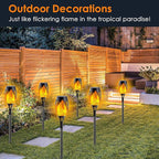 10Pack Solar Lights Outdoor, Mini Solar Torch Lights with Flickering Flame for Garden Decor, Solar Flame Lights Waterproof Solar Powered Outdoor Lights, Solar Tiki Torches for Pathway Patio Yard Porch