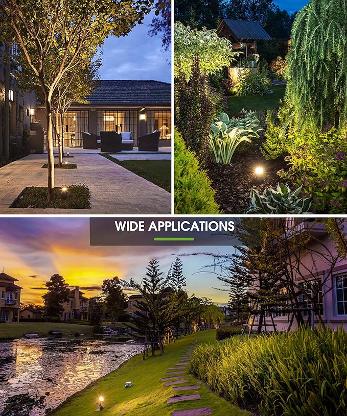 L LOHAS LED 5W Dusk to Dawn Outdoor Lighting, Auto On/Off 3000K Landscape Outdoor Spotlight, IP66 Waterproof Plug in Spot Lights for Yard, Garden, House, Pathway, Plant, UL Listed (2 Pack)