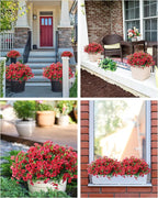 Faux Flowers for Outdoor Planters 16 Bundles UV Resistant Artificial Fake Eucalyptus Plants Outside Spring Summer Yard Decoration Realistic Silk Daisy Used for Patio,Front Porch,Garden Pots Decor