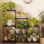 Plant Stand Indoor Plant Shelf Outdoor Metal Plant Rack for Multiple Plants 7 Pots Ladder Plant Pot Holder for Living Room Patio Garden Home Decor