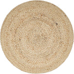 REDEARTH · Jute Circular Jute Pouf Ottoman - Braided Pouffe Accent Sitting Round Footrest for Living Room, Bedroom, Nursery, kidsroom, Patio, Gym; 100% Jute (19.5"X19.5"X14"; Jute Natural)